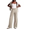 Coolmee Women Wide Leg Pants High Waisted Business Casual Work Trousers Dressy Pants - 4 of 4