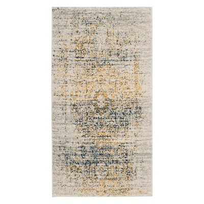 2'2"x4' Hestia Burst Loomed Area Rug Ivory/Blue - Safavieh