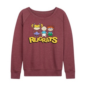 Women's - Rugrats - Tommy, Chuckie, And Angelica Lightweight French Terry Wide Neck Long Sleeve Shirt - 1 of 4