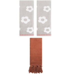 REGALWOVEN 3 Packs Solid and Floral Soft Absorbent Cotton Hand Towels Bathroom 14" x 30" - 1 of 4