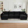 Corduroy Convertible U-Shape Sectional Sofa with Ottoman, Cloud-Style Plush Sleeper Couch with No Assembly Required - 4 of 4