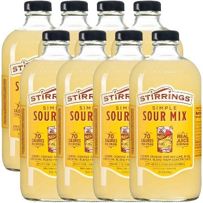 Stirrings Simple Sour Cocktail Mix 750ml Bottles - Real Juice No Preservatives - 70 Calories - Drink Mixer
