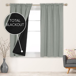 Deconovo ModernLuxury BlackOut RodCurtains For LivingRoom or BedRoom，Easy Clean,2Panels - 1 of 4