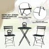 Bistro Table and Chairs Set, 3 Piece Foldable Patio Furniture Set, Outdoor & Indoor Bistro Set for Patio Balcony Porch Poolside, 2 Chairs and 1 Table - 3 of 4