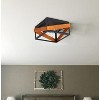 Modern Industrial Flush Mount Light, Square Wood Frame Ceiling Fixture for Entryway Kitchen Foyer - 3 of 4