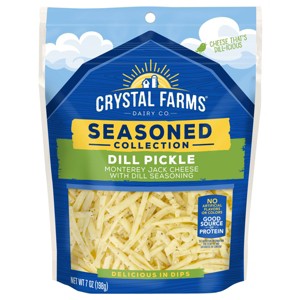 Crystal Farms Dill Pickle Shredded Monterey Jack Cheese - 7oz : Target