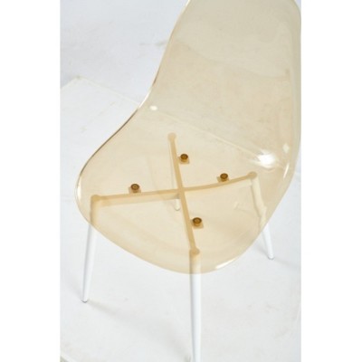 Four-Pack Dining Chairs with Metal Legs and Plastic Seats for Elegant Dining