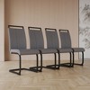 4-Pack Modern High-Back Faux Leather Dining Chairs with Metal Legs - 3 of 4