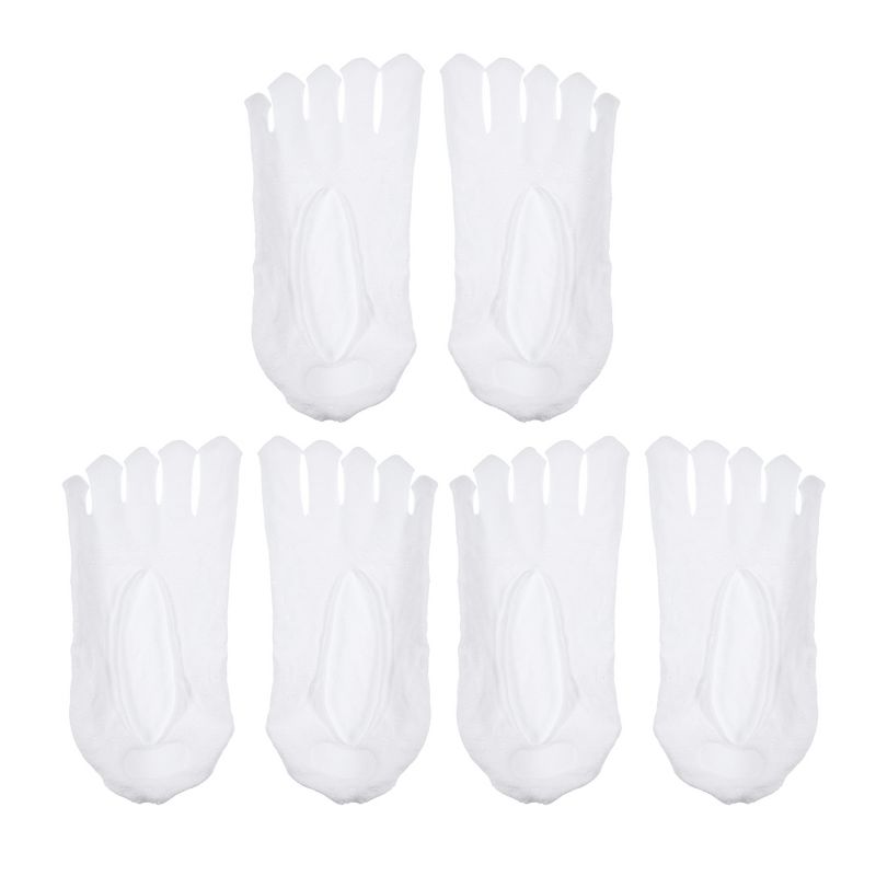 Unique Bargains Invisible Five Fingers Socks Hook Silk Five Toe Socks Mesh Breathable Soft Fashion No Show Socks for Women 3 Pairs, 1 of 7