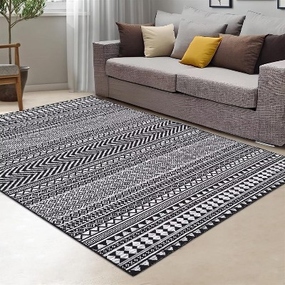Machine Washable Moroccan Geometric Indoor Area Rug