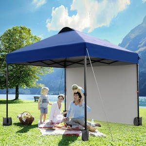 Jojoka 10'x10' Outdoor Canopy Tent with Sidewall,Easy Pop Up with Vented Roof,Portable Instant Camping Beach Tents - 1 of 4