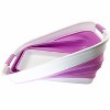 SAMMART 27L (7.1 Gallons) Collapsible Plastic Laundry Basket with Handles, White/Pale Purple - 3 of 4
