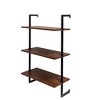 CLIHOME 2 Pieces Utility Storage Shelves, Wall-Mounted Bathroom Shelves, Wood Hanging Storage Bookshelf - 3 of 4