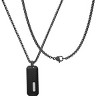 Steeltime 24" Men's black ip stainless steel dog tag pendant and greek key accents - 2 of 4
