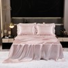 Silky Satin Comforter Set with Sheet Set, Ruffle Pinch Pleat Bedding, Luxury Soft Hotel Satin Quilt Set with Cushion Cover - 3 of 4