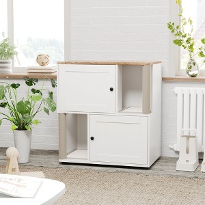 Hidden Litter Box Furniture, Litter Box Enclosure Cabinet for Cats - 1 of 4