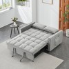 Racxily Modern Velvet Sofa, Sofa Bed, Small Loveseat Sofa with Back, with Pillow, Pockets, Living Room Furniture, 3 in 1 Convertible Sleep Sofa Bed - 3 of 4