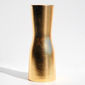 Slickblue 12" Mouth Blown Hourglass Bud Vase – Hand Gilded with Distressed Finish in 2 different color - 1 of 4