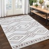 Area Rug Machine Washable Rug Non Slip Non Shedding Indoor Carpet Modern Geometric Low Pile Foldable Stain Resistant Rug for Bedroom Living Room - 4 of 4