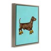 Stupell Industries Funny Dachshund On Roller Skates Floating Frame Canvas Art - 2 of 4