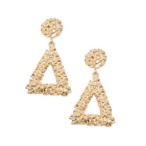 SOHI Women's Gold Corroded Drop Earrings - 1 of 3
