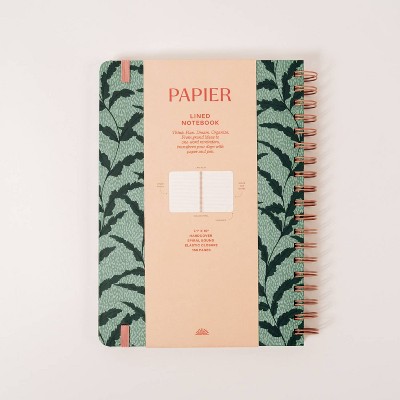 Papier 150pg Ruled Notebook 9.84&#34;x7.48&#34; Spiral Leafy Vines_0