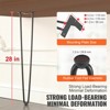 VEVOR 28" Hairpin Furniture Legs, Metal Home DIY Projects for Nightstand, Coffee Table,500lbs Load Capacity with Rubber Floor Protectors,4PCS Black - 3 of 4