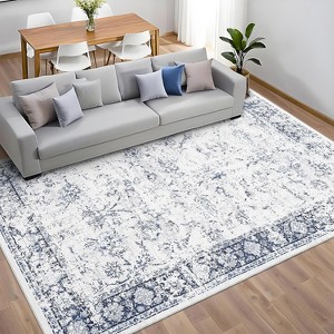 Coucheta Machine Washable Runner Rug, Non-Slip Low Pile Vintage Distressed Carpet for Kitchen Hallway Bedroom Entryway,Multiple sizes and colors - 1 of 4