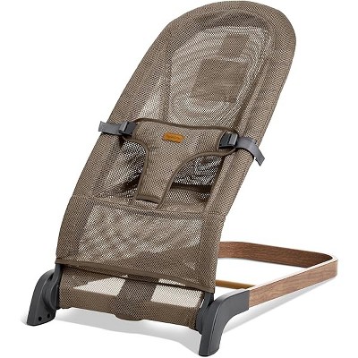 Foldable Baby Bouncer, 3-Height Adjustable, Portable Newborn Rocker, Ergonomic Bouncer Seat for 0-6 Months, Breathable Mesh (Green)