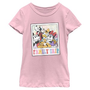 Girls Mickey & Friends Family Trip Photo T Shirt - 1 of 4