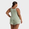Women's Ribbed Tank Top and Shorts Pajama Set - Auden™ - 2 of 3