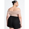 ELOQUII Women's Plus Size Fold Over Off The Shoulder Top - image 3 of 4