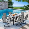 EROMMY 7 Piece Patio Dining Set, Outdoor Dining Table And Chairs Set For 6, 6 Swivel Chairs - 2 of 4