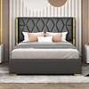 Queen/Full Size Upholstered Platform Bed Frame with Metal Strips Decor 4Q -ModernLuxe - 2 of 4