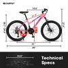 AENKYO 26-inch Mountain Bike for Adults/Teens, Dual Disc Brakes, 100mm Front Suspension - 21-Speed - Pink - 3 of 4