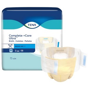 TENA Complete +Care Ultra Incontinence Briefs, Moderate Absorbency, Unisex - 1 of 3