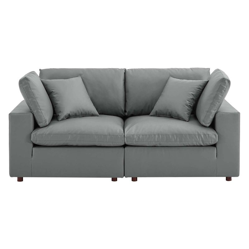 Commix Down Filled Overstuffed Vegan Leather Loveseat - Modway, 2 of 8