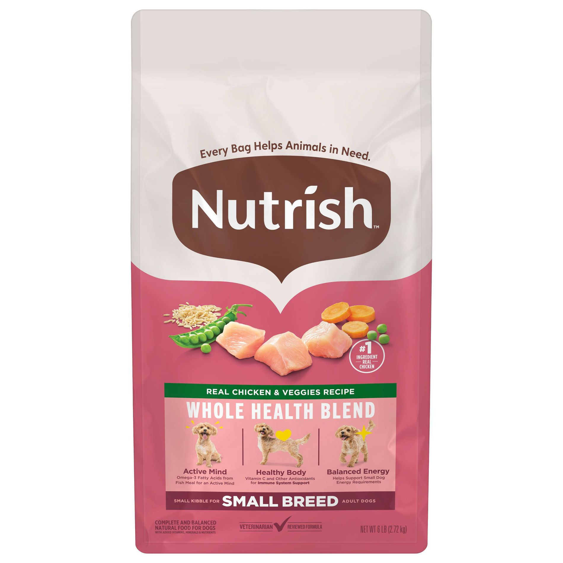 Nutrish Small Breed Real Chicken & Vegetable Flavor Recipe Whole Health Blend Dry Dog Food