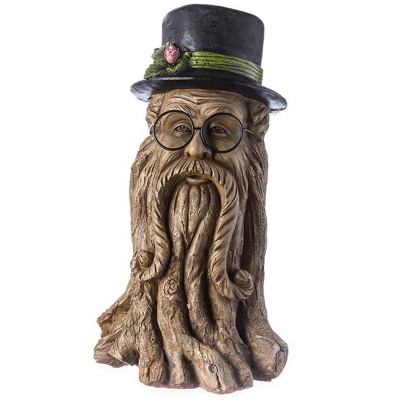 Wind & Weather Resin Indoor/Outdoor Tree Man with Hat Garden Sculpture