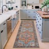 Vintage Distressed Floral Print Area Rug for Bedroom Living Room, Chenille Low Pile Retro Carpet for Kitchen Dining Room - 3 of 4