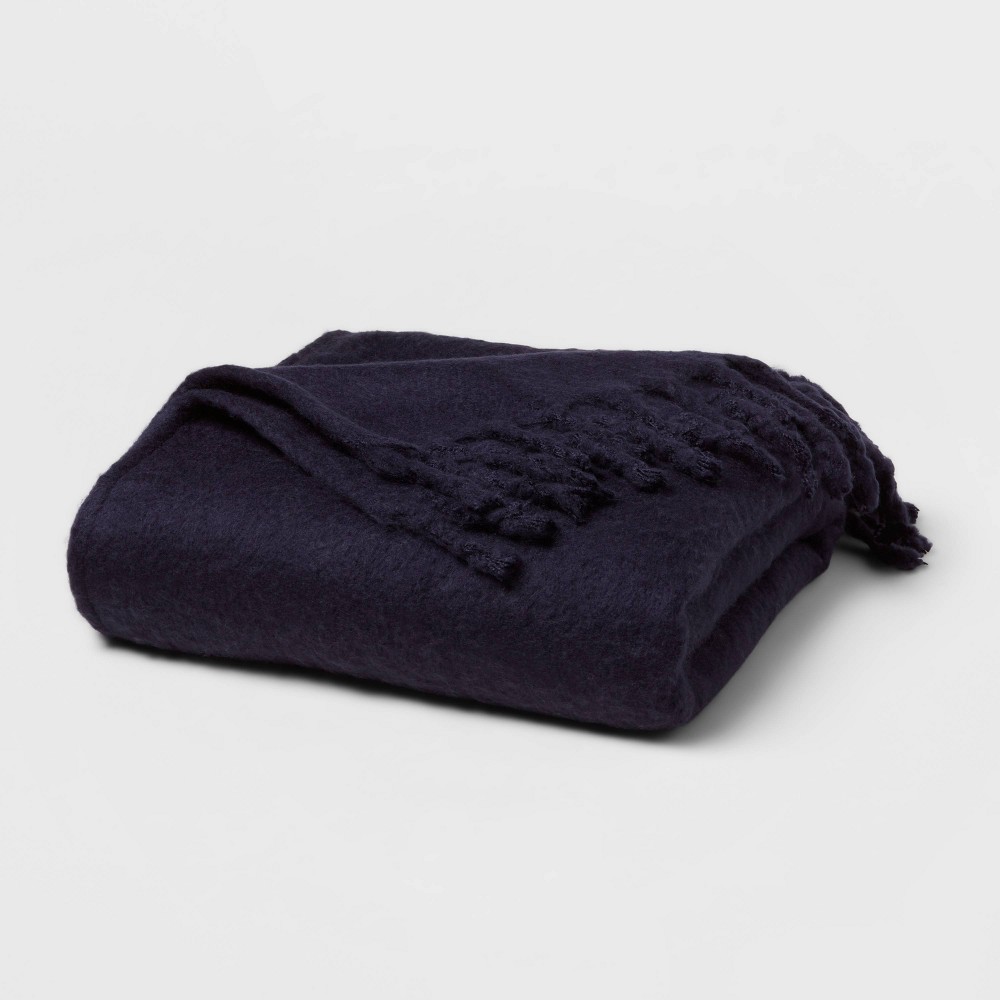 Faux Mohair Bed Throw Navy - Threshold™