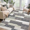 Indoor Modern Geometric Patchworked Area Rugs for Bedroom Living Room, Washable Non Slip Contemporary Carpet for Home Office - 3 of 4