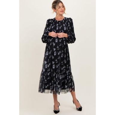 target black floral dress Pinkblush Mesh Smocked Maternity Midi XL : Black Dresses Midnight Hour Mini Dress Shirt Size:M Rixo For Target Floral