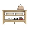NicBex Storage Bench Shoe Rack Modern Seat Bench with 2 Open Shelves for Entryway, Light Oak - 3 of 4
