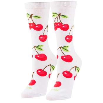 Cool Socks, Cute Fun Fruit Print Novelty Crew Socks for Women