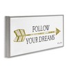 Stupell Industries Follow Your Dreams with Arrow Framed Giclee Art, Gray, 30" x 13" - 2 of 4