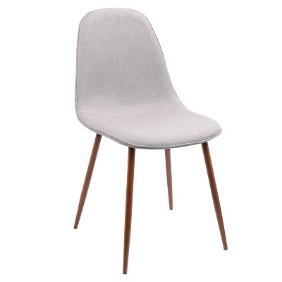 Set of 2 High-Back Gray Upholstered Parsons Dining Chairs
