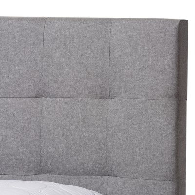 Contemporary Gray Queen Upholstered Storage Bed with Tufted Headboard