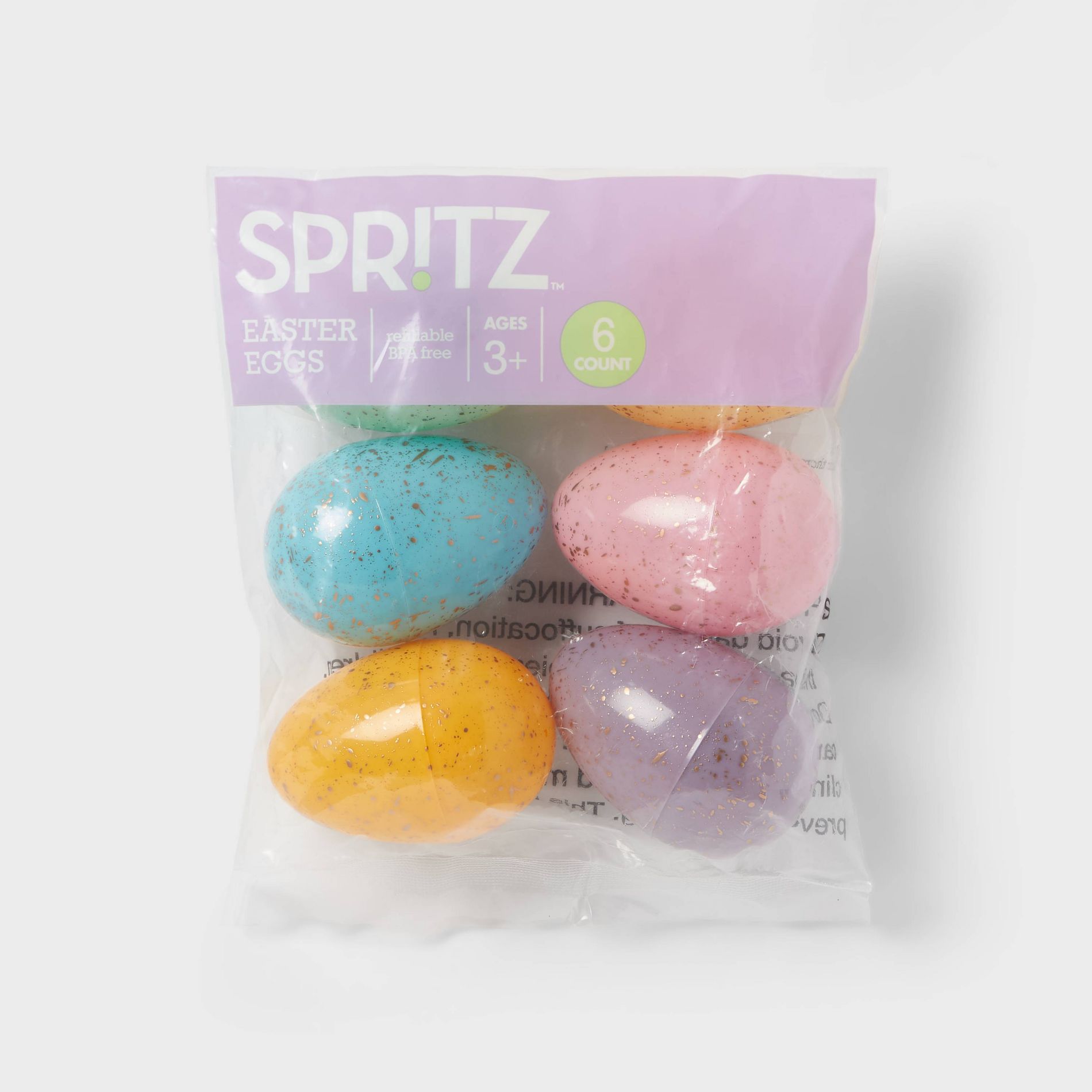 Speckle Fillable Easter Plastic Eggs 6ct - Spritz™