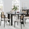 PexFix 52" x 52" Black Solid Wood Farmhouse Dining Table Round Wood Top for Modern Dining Rooms & Family Gatherings - 2 of 4